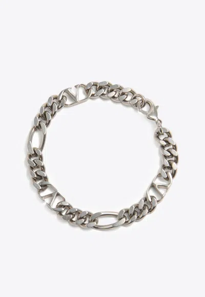 Valentino Garavani Vlogo Signature Chain Bracelet In Silver