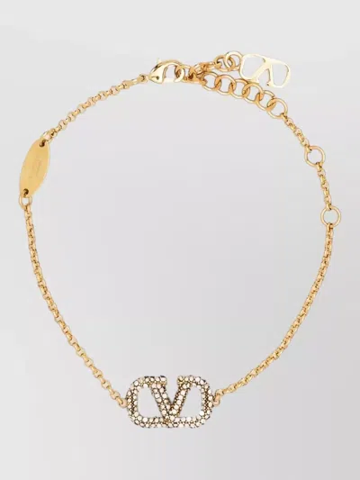 Valentino Garavani Vlogo Signature Chain Link Bracelet Design In Gold