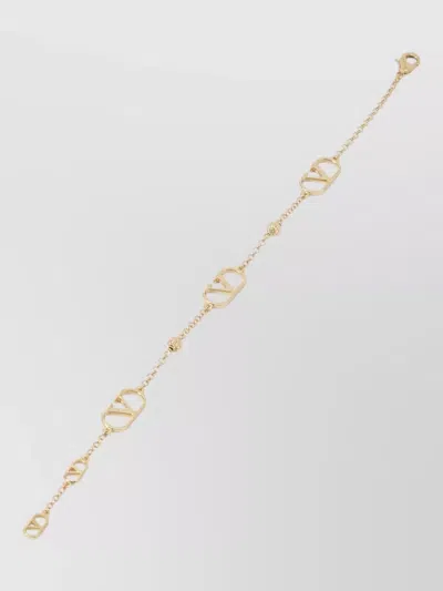 Valentino Garavani Vlogo Signature Chain Metal Logo Bracelet In Gold