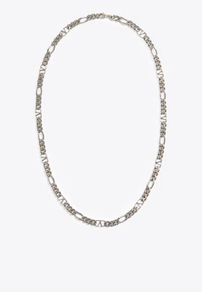 Valentino Garavani Vlogo Signature Metal Necklace In Yellow