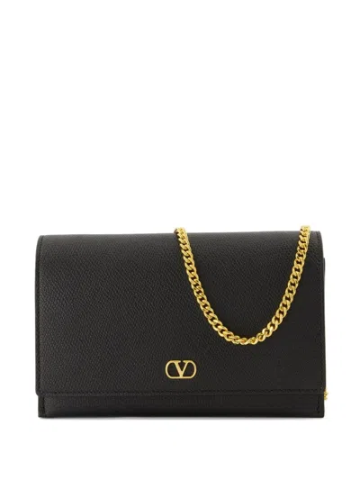 Valentino Garavani Vlogo Signature Chain Shoulder Bag In Black