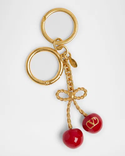 Valentino Garavani Vlogo Signature Cherry Keyring