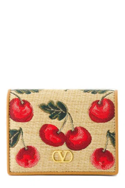 Valentino Garavani Vlogo Signature Cherryfic Wallet In Brown