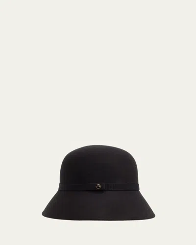Valentino Garavani Vlogo Signature Cloche Hat In Black