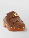 Valentino Vlogo Leather Kiltie Mule Clogs