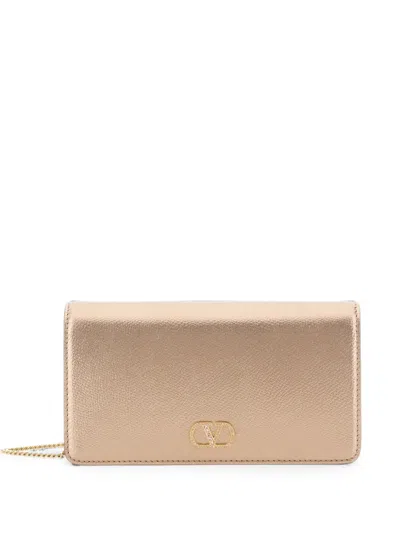 Valentino Garavani Vlogo Signature Clutch Bag In Neutral