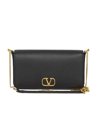 Valentino Garavani Vlogo Signature Clutch Bag In Black