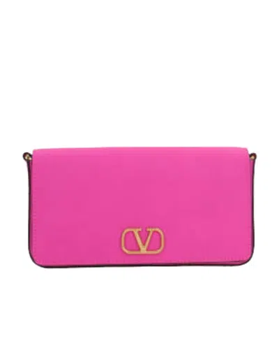 Valentino Garavani Vlogo Signature Clutch Bag In Pink