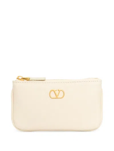 Valentino Garavani Vlogo Signature Coin Purse In Neutral