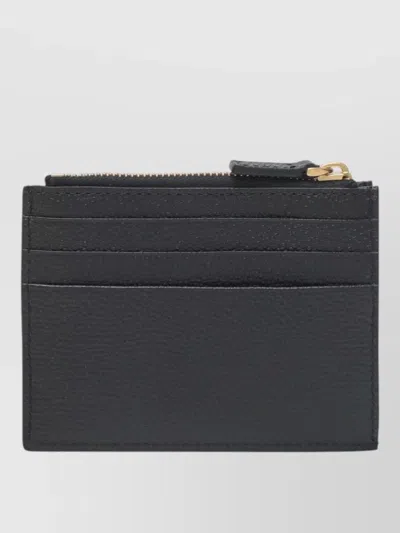Valentino Garavani Vlogo Signature Compact Leather Wallet In Black