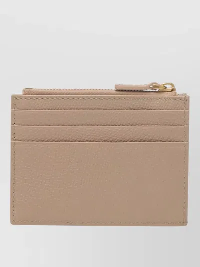 Valentino Garavani Vlogo Signature Compact Logo Coin Purse In Brown