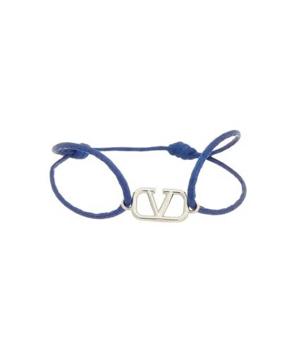 Valentino Garavani Valentino Vlogo Signature Cord Bracelet In Blue