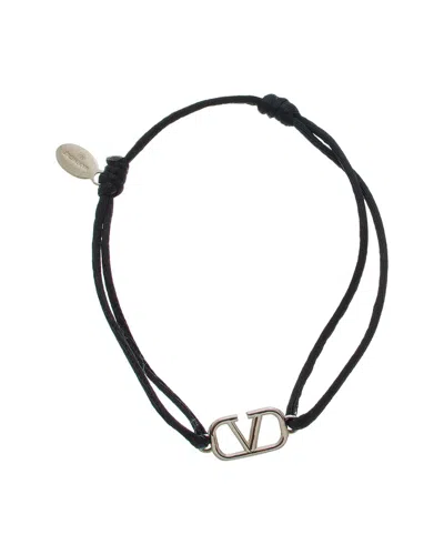 Valentino Garavani Valentino Vlogo Signature Cord Bracelet In Black