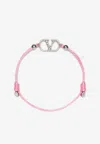 Valentino Vlogo Signature Fabric Bracelet In Pink