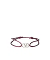 Valentino V Logo Slim Adjustable Bracelet In Red