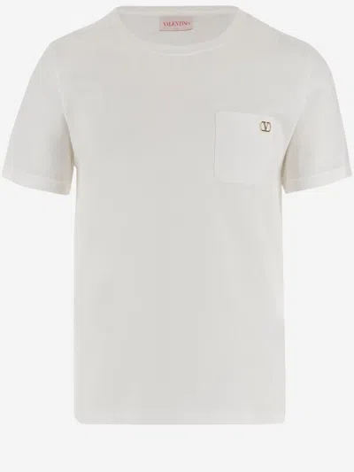 Valentino Signature Vlogo Crewneck T-shirt In White