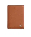 Valentino Vlogo Signature Credit Card Bag In Brown