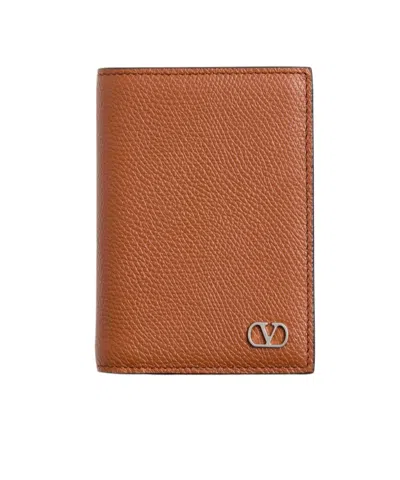 Valentino Garavani Vlogo Signature Credit Card Bag In Brown