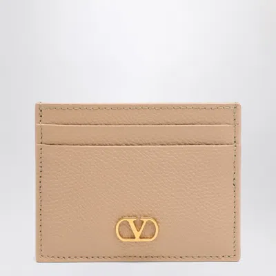 VALENTINO GARAVANI VLOGO SIGNATURE CREDIT CARD HOLDER ROSE SAND