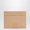 Valentino Vlogo Signature Credit Card Holder Rose Sand In Neutral