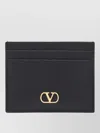 Valentino Garavani Vlogo Signature Grainy Calfskin Card Holder Woman Black Uni In Black