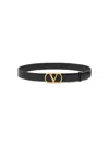 Valentino Vlogo Signature Crocodile Belt Black