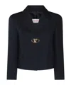 Valentino Vlogo Single-breasted Wool Blazer In Black