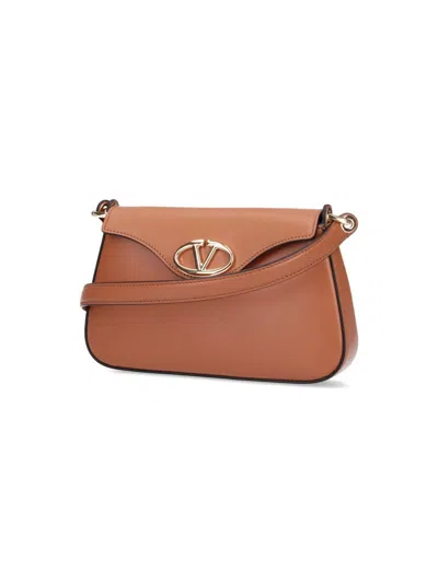 Valentino Garavani "vlogo Signature" Crossbody Bag In Beige