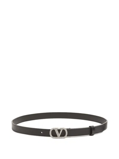 Valentino Garavani Vlogo Signature Crystal Belt In Black