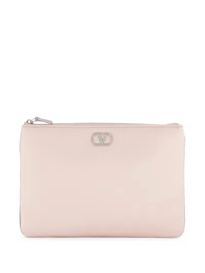 Valentino Garavani Vlogo Signature Crystal Clutch Bag In Purple