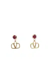 Valentino Vlogo Signature Crystal Drop Earrings In Yellow