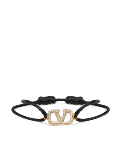 Valentino Garavani Crystal Vlogo Signature Bracelet In Brown