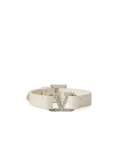 Valentino Garavani Vlogo Signature Crystal-embellished Bracelet In White