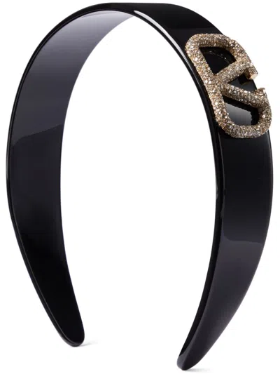 VALENTINO GARAVANI VLOGO SIGNATURE CRYSTAL-EMBELLISHED HEADBAND