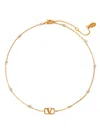 Valentino Vlogo Signature Crystal-embellished Necklace In Gold