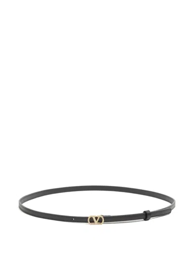 Valentino Garavani Vlogo Signature Crystal-embellished Belt In Black