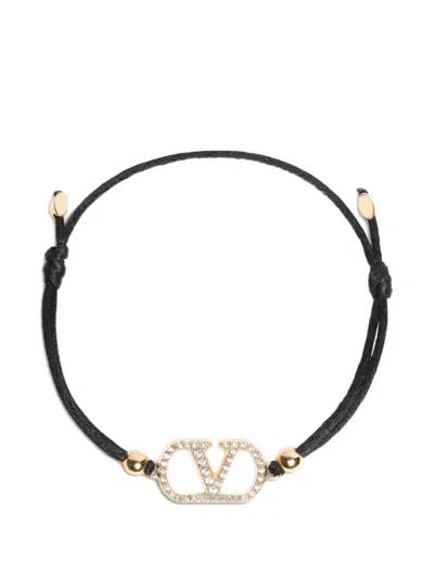 Valentino Garavani Valentino Vlogo Signature Crystal-embellished Bracelet In White