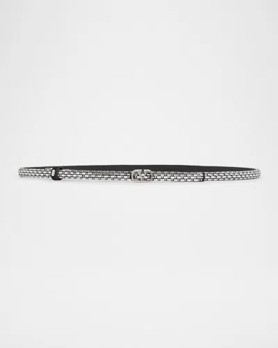 Valentino Garavani Vlogo Signature Crystal-embellished Leather Belt