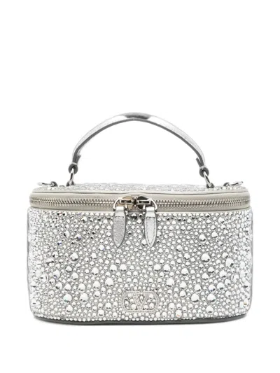 Valentino Garavani Vlogo Signature Crystal-embellished Vanity Case Mini Bag In Pink