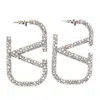 Valentino Vlogo Signature Crystal Earrings In Silver