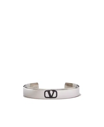 Valentino Garavani Vlogo Signature Cuff Bracelet In White
