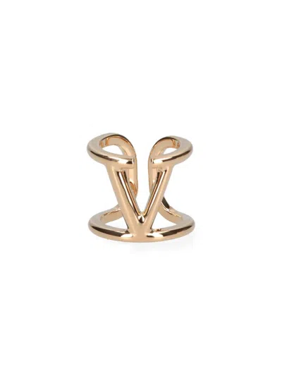 Valentino Garavani V Logo Signature Cuff Bracelet In Gold