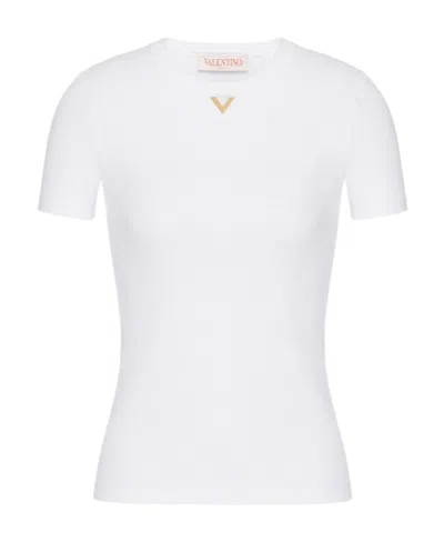 Valentino Vlogo Signature Cut-out T-shirt In White