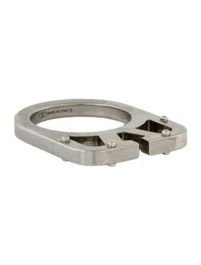 Pre-owned Valentino Garavani Vlogo Signature Cut-out Ring In Multi