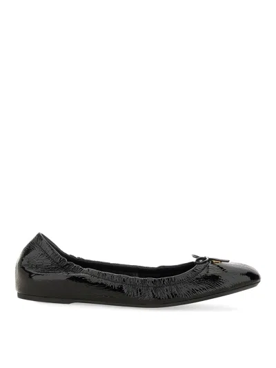 Valentino Garavani Valentino Vlogo Signature Ruched Slip-on Ballerina In Black