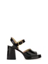 Valentino Garavani Fawcette Platform Sandal In Polished Calfskin 100mm Woman Black 42 In Black