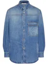 Valentino Rockstud Spike Denim Shirt In Blue