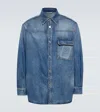 Valentino Rockstud Spike Denim Shirt In Blue