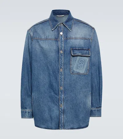 Valentino Denim Shirt In Blue