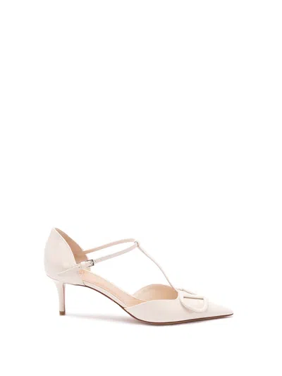 Valentino Garavani Logo-detail Heeled Pumps In Brown